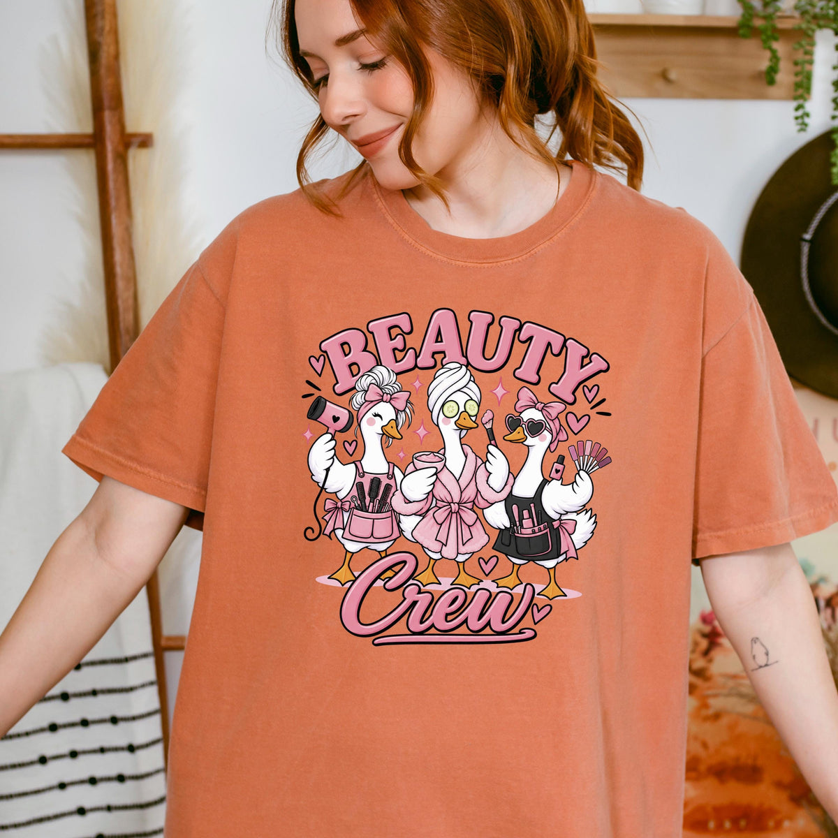 Beauty Crew Shirt, Funny Silly Goose Hairstylist Tee, Esthetician Nail Tech Gift, Salon Team Cosmetology Shirt, Makeup Artist Top