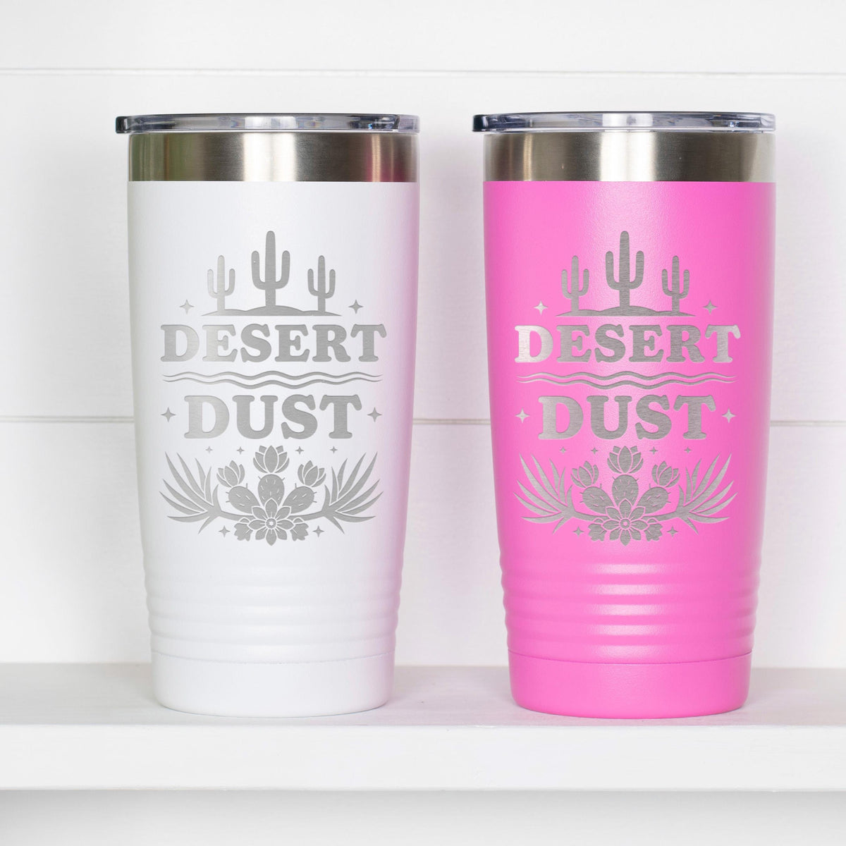 Cactus Tumbler, 20oz Insulated Stainless Steel, Desert Sunset Art
