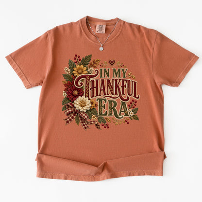In My Thankful Era Shirt, Thanksgiving Shirt Women, Cute Fall Floral Grateful Tee, Autumn Gratitude Gift, Thankful Era Fall Top