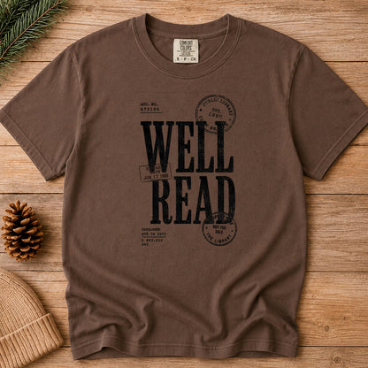 Well Read Shirt, Vintage Library Stamp Book Lover Tee, Public Library Dark Academia Shirt, Bookworm Reader Gift, Avid Reader Book Club Top