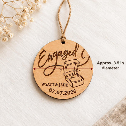 Personalized Engagement Ornament, Engaged Christmas Ornament with Names, Our First Christmas Engaged Gift, Newly Engaged Couple Keepsake