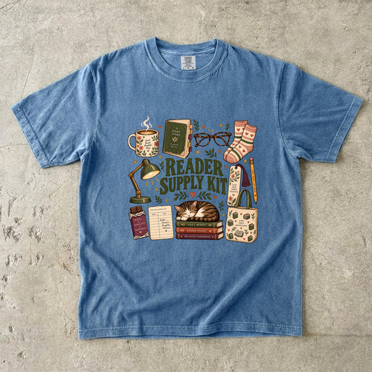 book lover shirt, Reader Supply Kit Cozy Cottagecore Tee Cat Tees