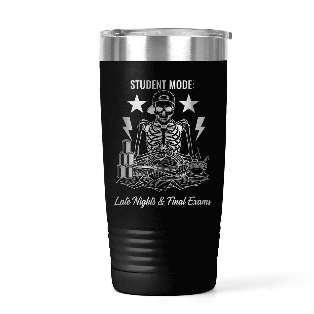 College Tumbler Skeleton Design, Late Nights Finals Survival Kit, College Student Gift, College Care Package Cup for College Students
