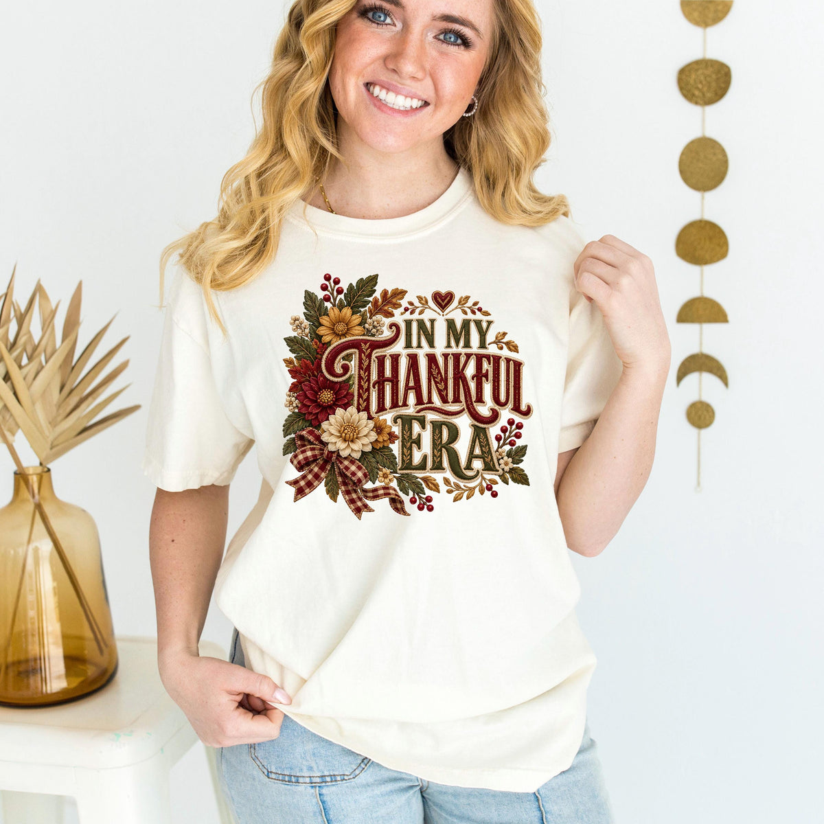 In My Thankful Era Shirt, Thanksgiving Shirt Women, Cute Fall Floral Grateful Tee, Autumn Gratitude Gift, Thankful Era Fall Top