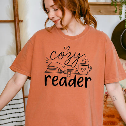 Cozy Reader Shirt, Book Lover Coffee Tee, Just One More Chapter Bookworm Shirt, Cute Reading Gift For Her, Book Club Bookish Top