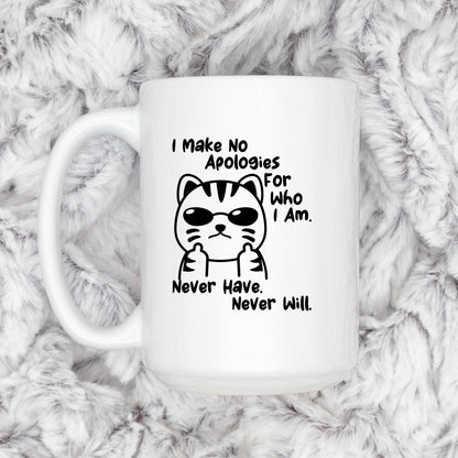 Funny Cat Coffee Mug – Ceramic 11 oz Microwave Safe Sassy Quote Mug