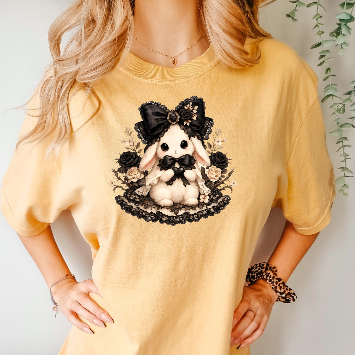 Coquette Ghost Tee Comfort Colors Tee, Cute Ghost Shirt, Coquette Halloween Graphic, Spooky Aesthetic Hallowen Bunny Top