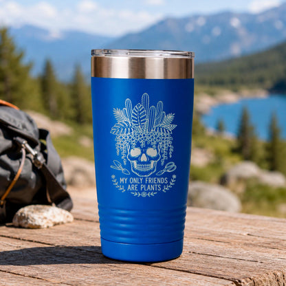 Plant Lover Tumbler, 20 Oz Stainless Steel, Skeleton Plant Design