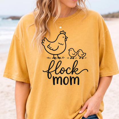 Flock Mom Shirt, Cute Chicken Mom Tee, Crazy Chicken Lady Gift, Backyard Chickens Shirt, Funny Chicken Lover Hen Mama Top