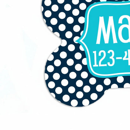 The image is a collage of various images, including a blue and white polka dot background, a teal and white sign with the text "Máté 123-4-4", and a blue and white polka dot background.