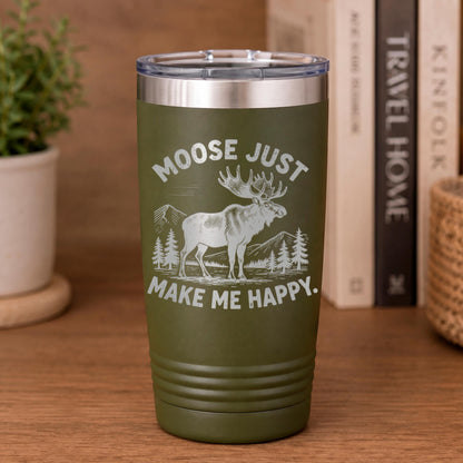 Personalized Moose Tumbler, 20 Oz. Stainless Insulated Travel Cup