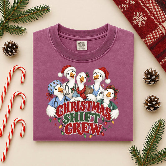 Christmas Shift Crew Shirt, Nurse Christmas Shirt, Medical Christmas Tee, Comfort Colors Holiday Nurse Gift, Doctor Christmas Shirt