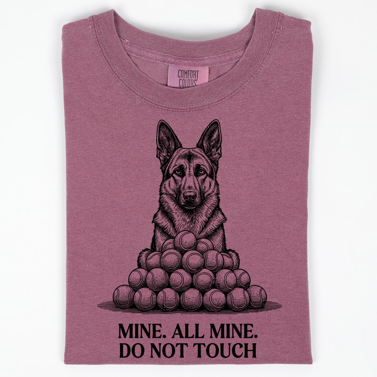 german shepherd shirt, Mine All Mine Tennis Ball Obsessed Tee XS