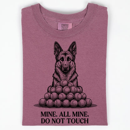 german shepherd shirt, Mine All Mine Tennis Ball Obsessed Tee XS