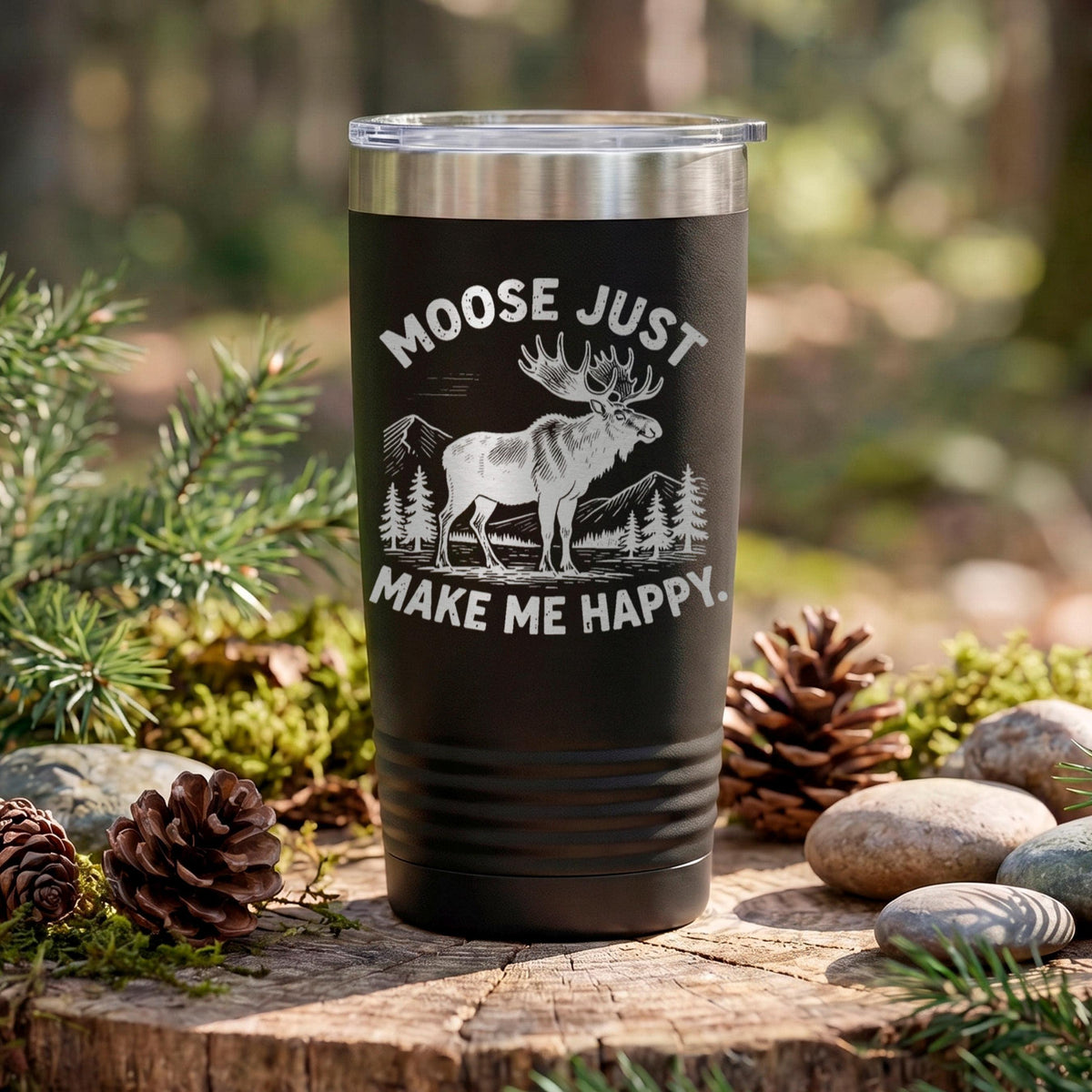 Personalized Moose Tumbler, 20 Oz. Stainless Insulated Travel Cup