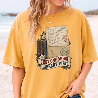 Book Lover Shirt, Just One More Library Visit Vintage Tee Comfort