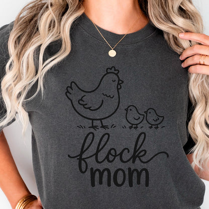 Flock Mom Shirt, Cute Chicken Mom Tee, Crazy Chicken Lady Gift, Backyard Chickens Shirt, Funny Chicken Lover Hen Mama Top