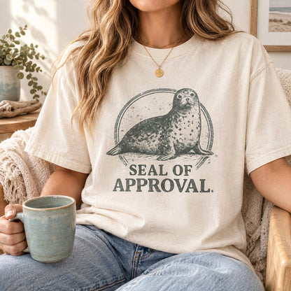 Seal of approval Comfort Colors Tee, funny animal meme design, soft cotton ocean lover gift, playful marine life style 😊