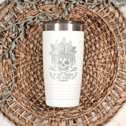 Plant Lover Tumbler, 20 Oz Stainless Steel, Skeleton Plant Design