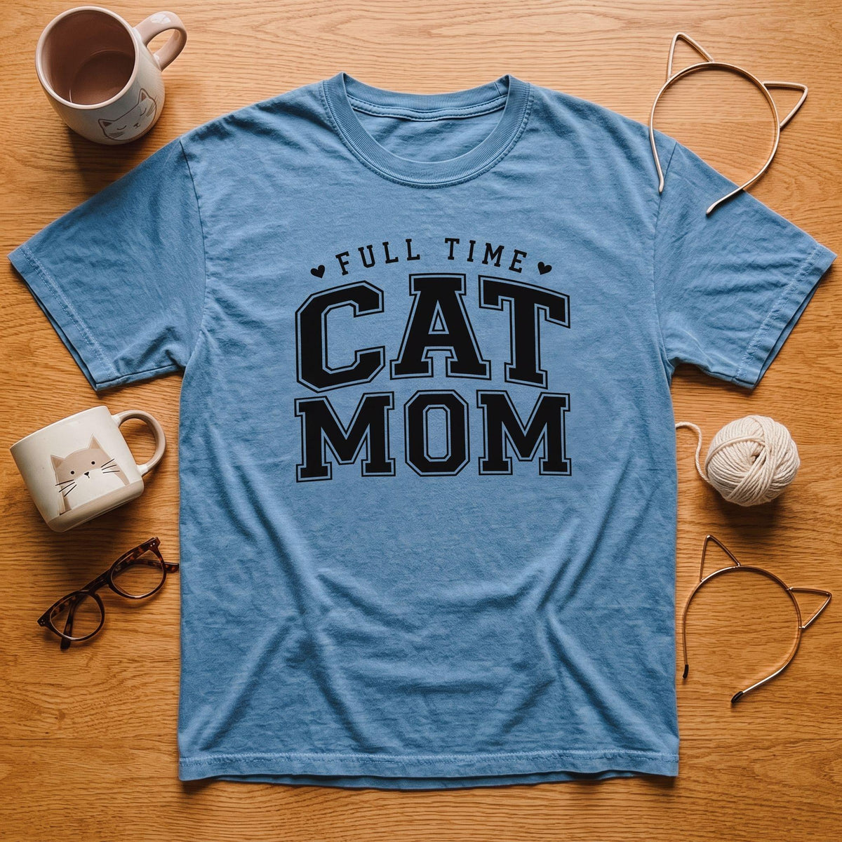 Cat Mom Shirt, Full Time Cat Mom T-Shirt, Comfort Colors Tee, Gift for Cat Lover, Pet Owner Top, Animal Lover Apparel