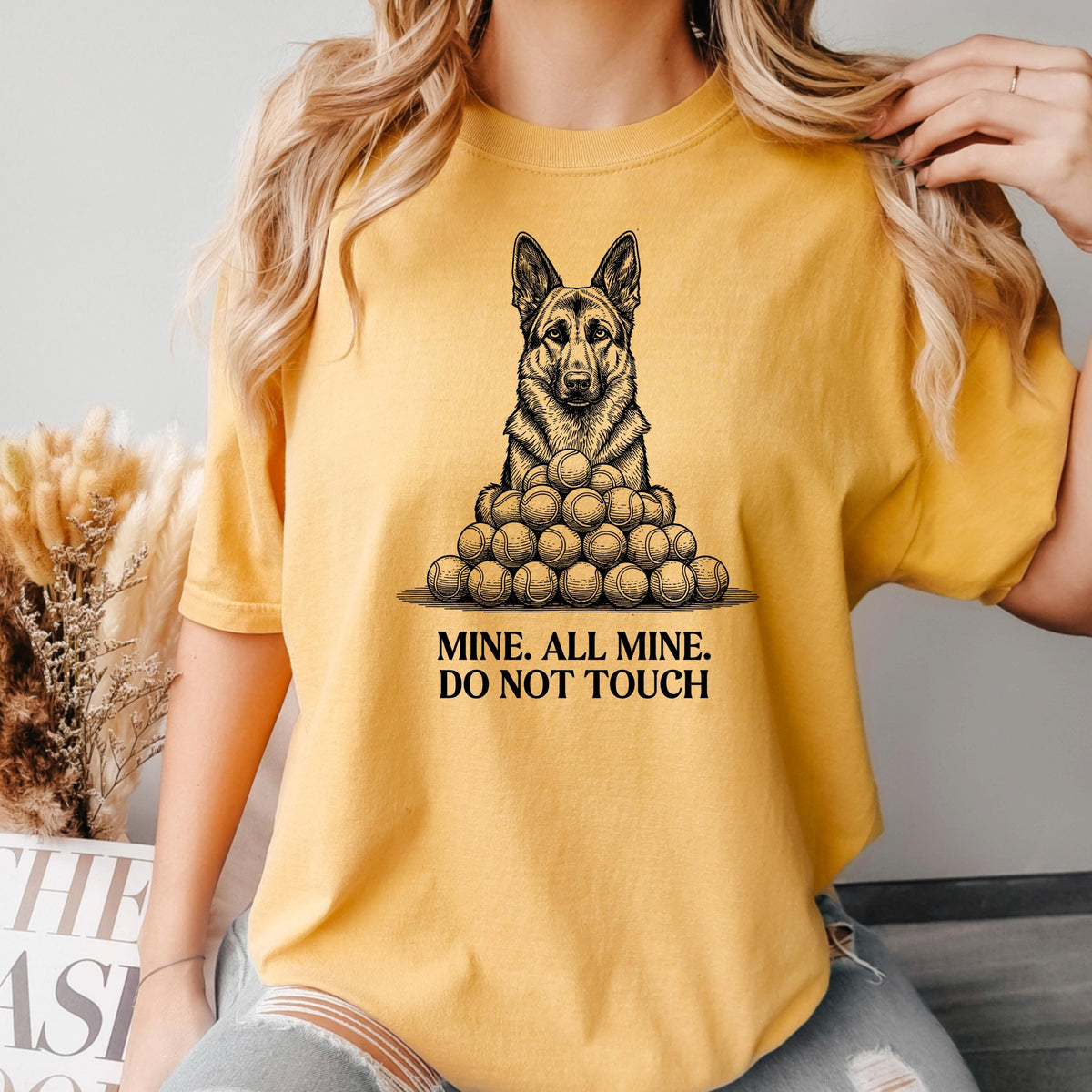 german shepherd shirt, Mine All Mine Tennis Ball Obsessed Tee XS