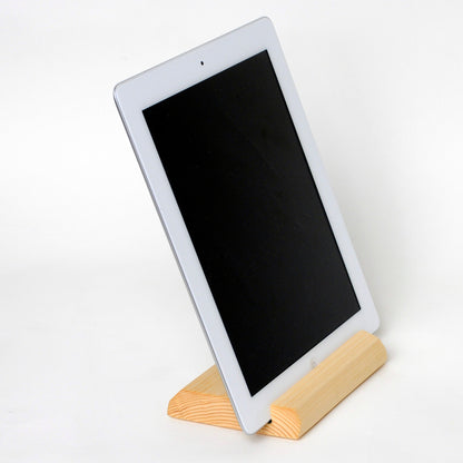 Wood iPad Stand - Custom Monogram Engraved Tablet Holder & Charging Station Dock