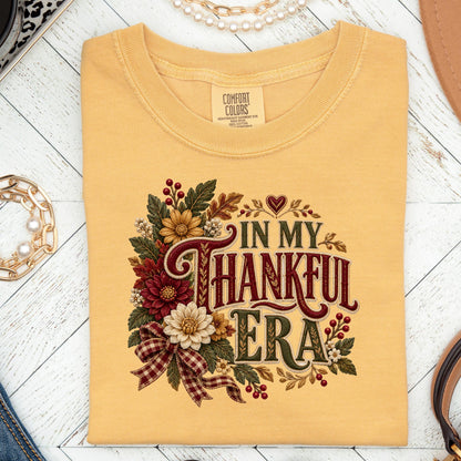 In My Thankful Era Shirt, Thanksgiving Shirt Women, Cute Fall Floral Grateful Tee, Autumn Gratitude Gift, Thankful Era Fall Top