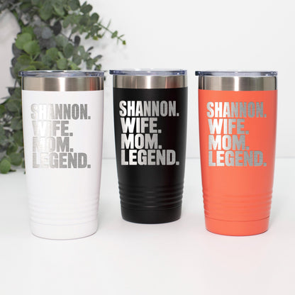 Personalized Stainless Steel Tumbler - 20 oz Double Wall Insulated Drinkware