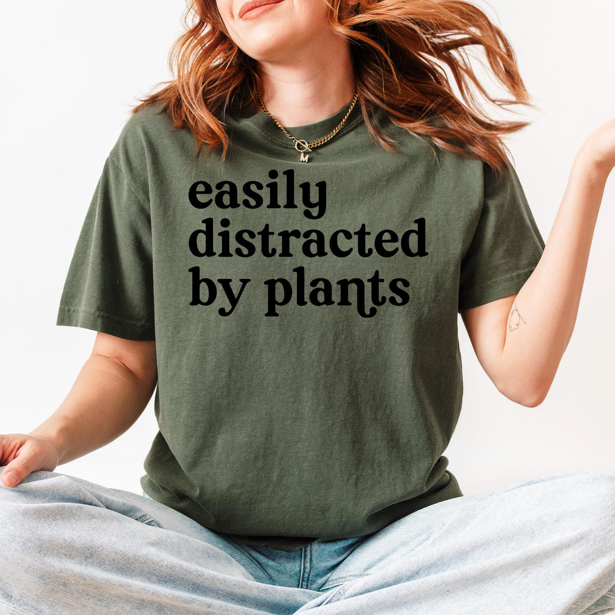 Plant Lover T-Shirt, Easily Distracted By Plants Shirt, Gardener Gift, Comfort Colors C1717 Tee, Funny Plant Mom Shirt, Cottagecore