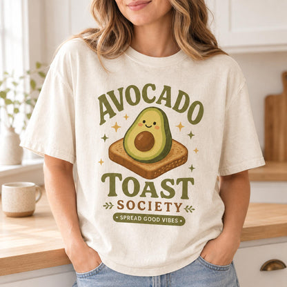 Avocado Toast Society Shirt, Spread Good Vibes Tee, Funny Foodie Comfort Colors Shirt, Cute Avocado Lover Gift, Brunch Shirt