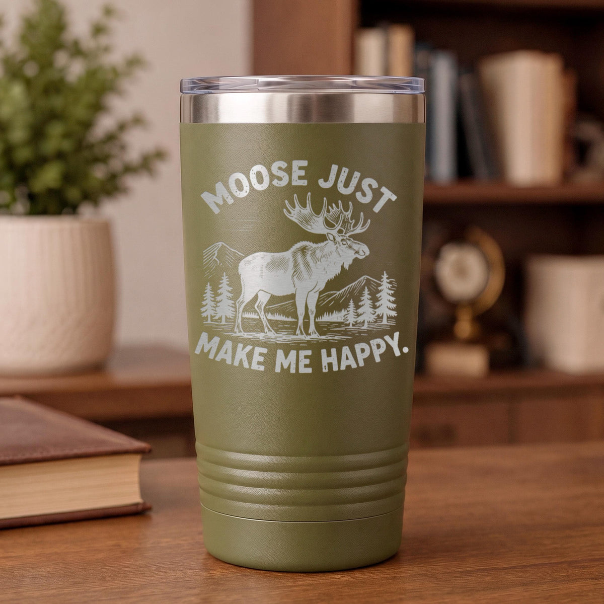 Personalized Moose Tumbler, 20 Oz. Stainless Insulated Travel Cup