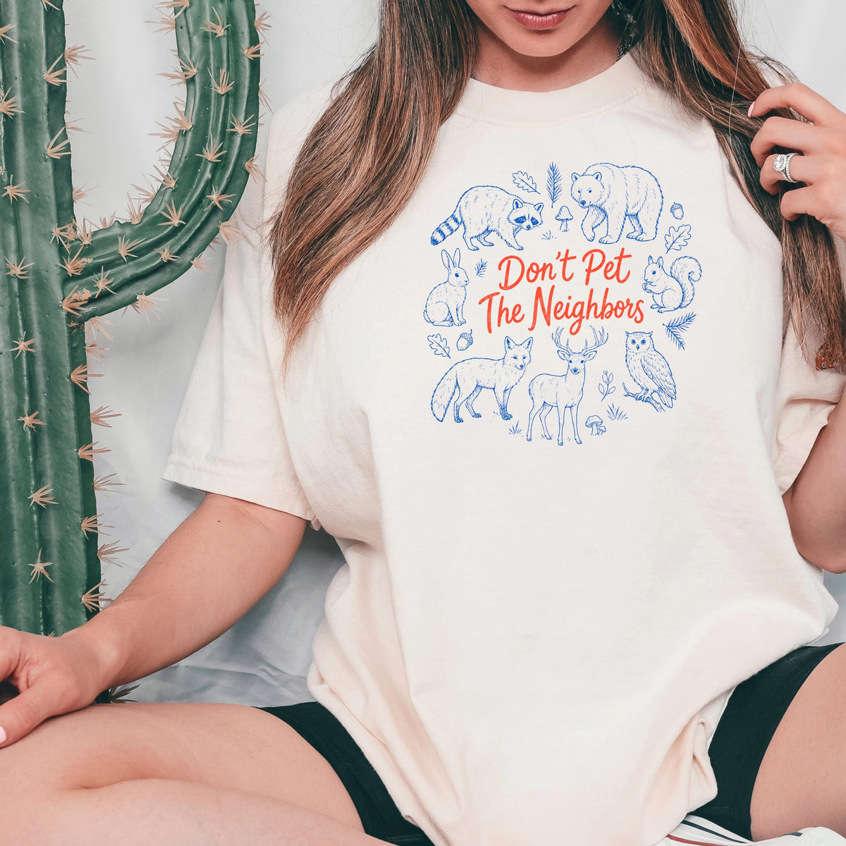 Cabin Core Shirt Dont Pet The Neighbors, Respect The Locals Raccoon Shirt, Weirdcore Woodcut Hiking Shirt, Nature Lover Vacation Shirt
