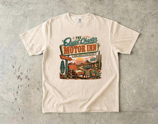 Book Lover Shirt, Quiet Chapter Motor Inn Retro Desert Comfy Tees