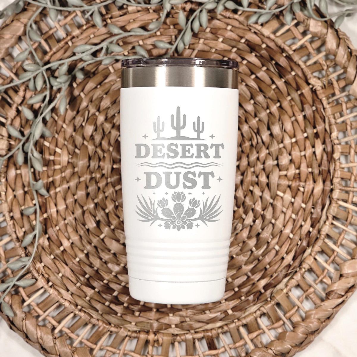 Cactus Tumbler, 20oz Insulated Stainless Steel, Desert Sunset Art