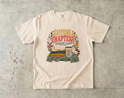 Book Lover Shirt, Caffeine Chapters Cancelled Plans Cozy Mens Tee