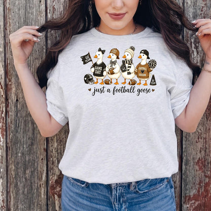 Bella Canvas Tee Football Goose Shirt, Funny Game Day Graphic Top, Trendy Fall Sports Fan Gift, Cute Unisex Comfort Fit