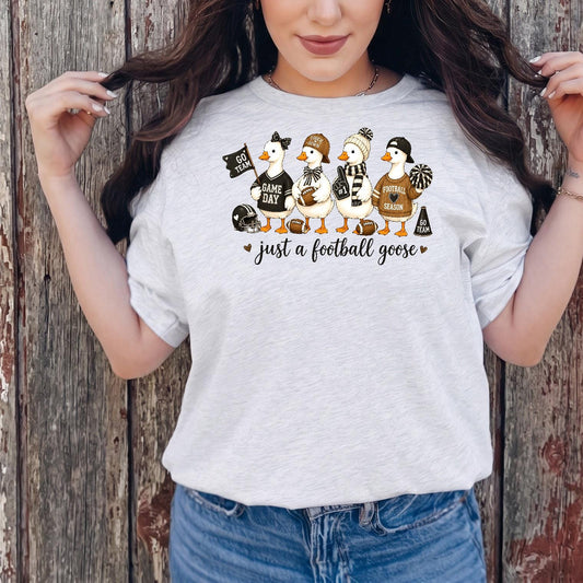 Bella Canvas Tee Football Goose Shirt, Funny Game Day Graphic Top, Trendy Fall Sports Fan Gift, Cute Unisex Comfort Fit