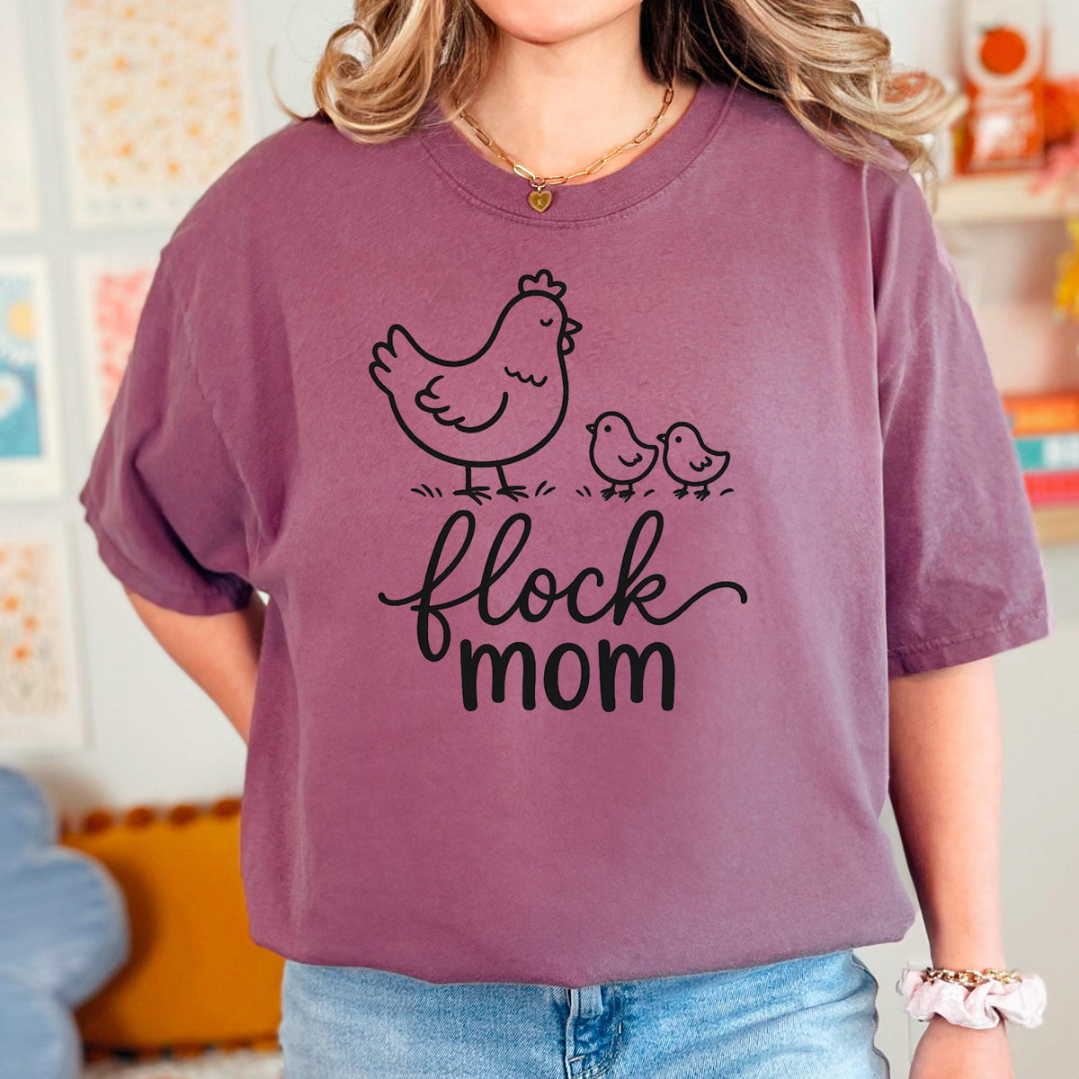 Flock Mom Shirt, Cute Chicken Mom Tee, Crazy Chicken Lady Gift, Backyard Chickens Shirt, Funny Chicken Lover Hen Mama Top