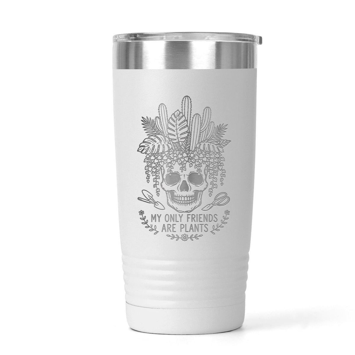 Plant Lover Tumbler, 20 Oz Stainless Steel, Skeleton Plant Design