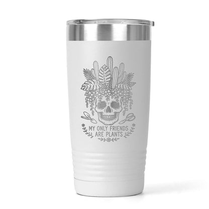 Plant Lover Tumbler, 20 Oz Stainless Steel, Skeleton Plant Design