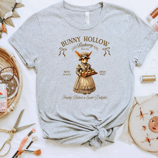 Easter Graphic Tees Women Retro | Bunny Bakery Cottagecore