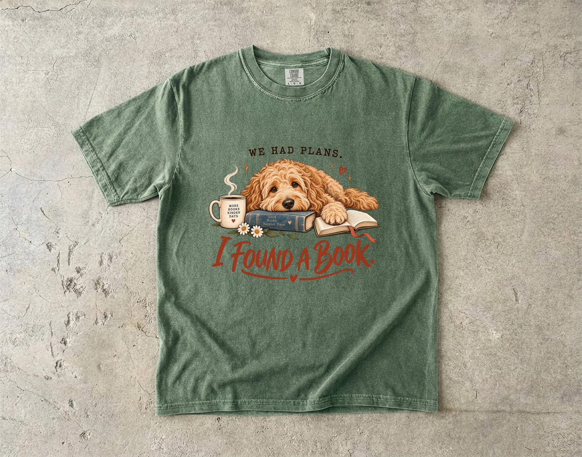 Book Lover Shirt', Goldendoodle Dog Mom Reading Tee Soft Cozy Gift