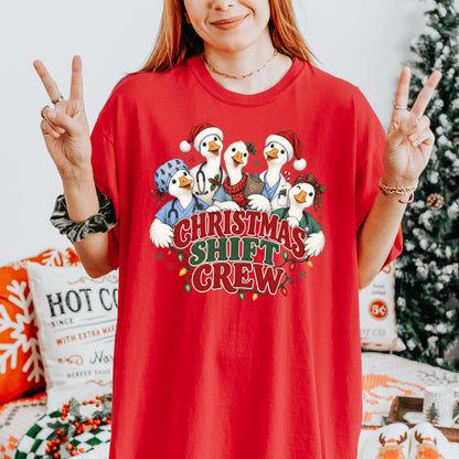 Christmas Shift Crew Shirt, Nurse Christmas Shirt, Medical Christmas Tee, Comfort Colors Holiday Nurse Gift, Doctor Christmas Shirt