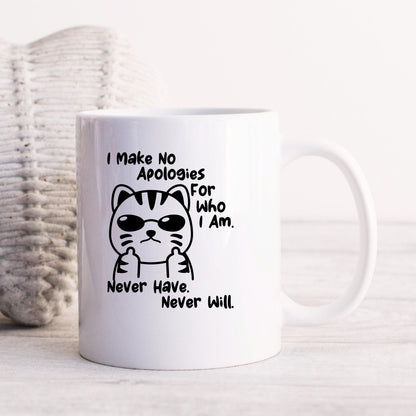 Funny Cat Coffee Mug – Ceramic 11 oz Microwave Safe Sassy Quote Mug