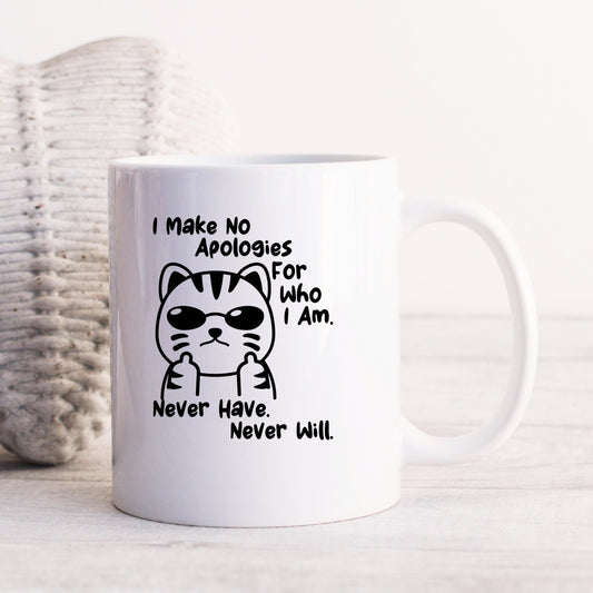Funny Cat Coffee Mug – Ceramic 11 oz Microwave Safe Sassy Quote Mug
