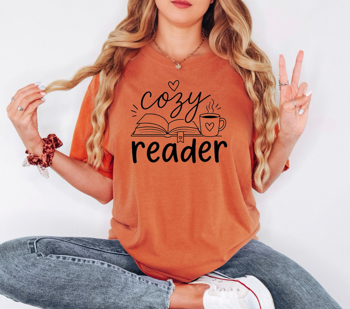 Cozy Reader Shirt, Book Lover Coffee Tee, Just One More Chapter Bookworm Shirt, Cute Reading Gift For Her, Book Club Bookish Top
