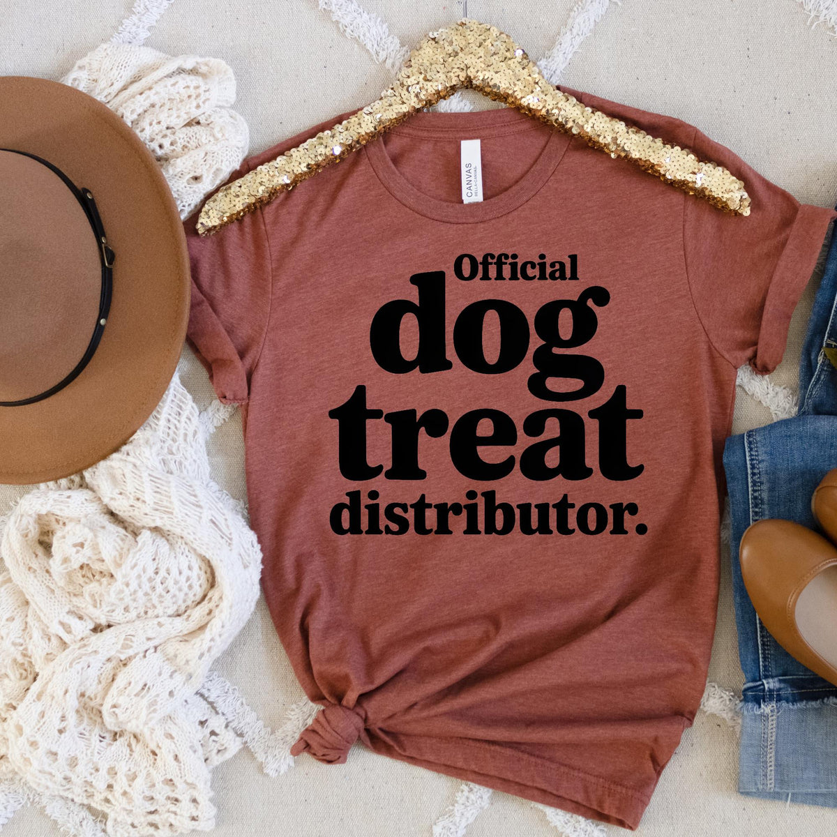 Bella Canvas Tee Funny Dog Shirt For Women, Official Treat Dealer Shirt, Dog Treat Mom Graphic Tee, Dog Owner Gift, Dog Person Gift