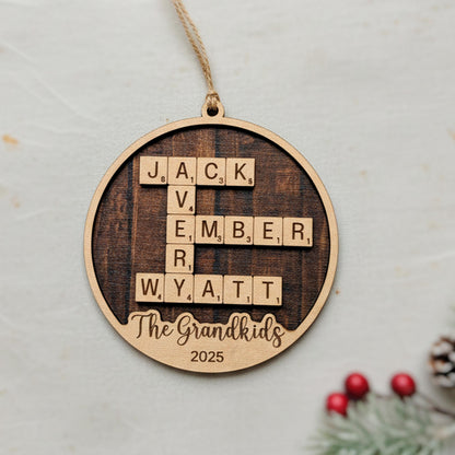 Personalized Christmas Ornament – Grandkids Names Keepsake | Gift for Grandparents