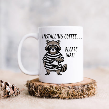 Funny Raccoon Mug - Ceramic Coffee Cup | Coworker Gift, Dishwasher Safe