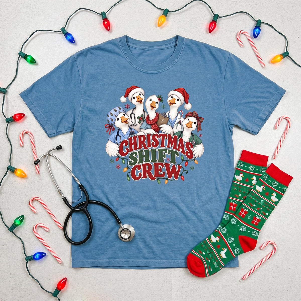 Christmas Shift Crew Shirt, Nurse Christmas Shirt, Medical Christmas Tee, Comfort Colors Holiday Nurse Gift, Doctor Christmas Shirt
